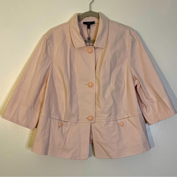 Talbots | New pastel pink peplum lightweight jacket/blazer Women size 18W petite - Picture 1 of 9